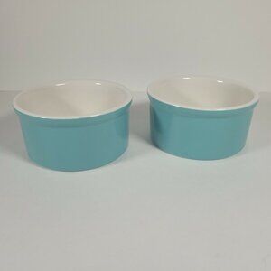 Set of 2 - Mini Souffle Ramekins Teal Blue FARBERWARE Baker’s Advantage 7oz